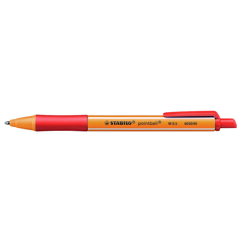 STABILO Kugelschreiber pointball orange, Schreibfarbe: rot, 1 St.