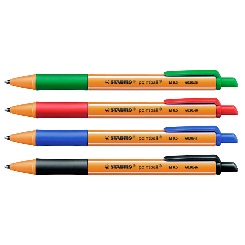 STABILO Kugelschreiber pointball orange, Schreibfarbe: farbsortiert, 4 St.