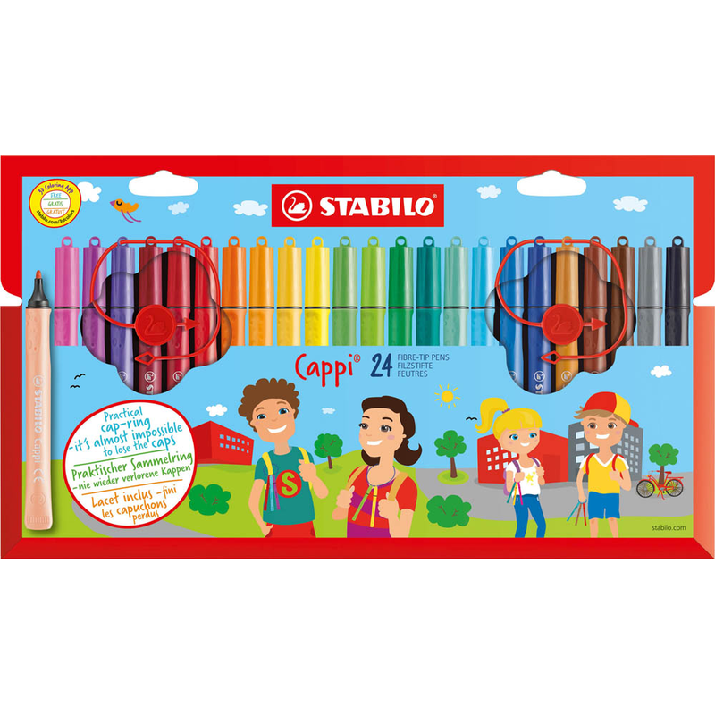 STABILO Cappi Filzstifte farbsortiert, 24 St.
