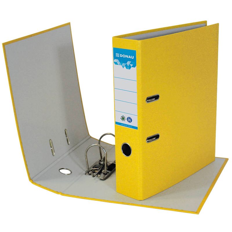 DONAU Öko Ordner gelb Karton 7,5 cm DIN A4