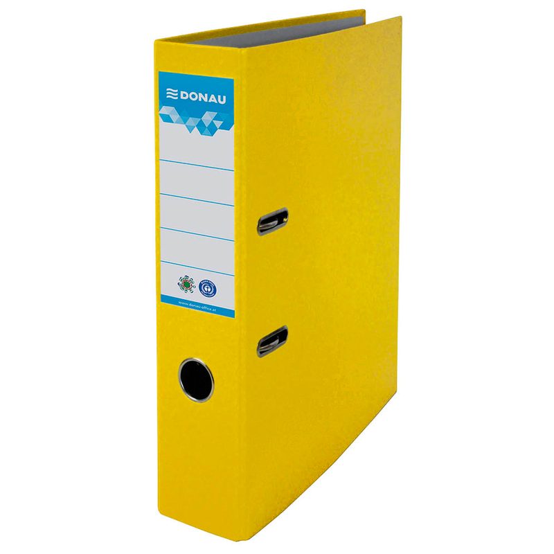 DONAU Öko Ordner gelb Karton 7,5 cm DIN A4