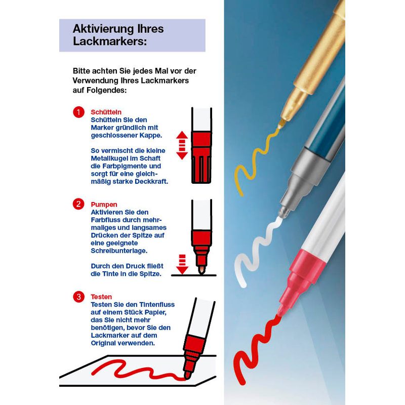 edding 751 creative Lackmarker farbsortiert 1,0 - 2,0 mm, 10 St.