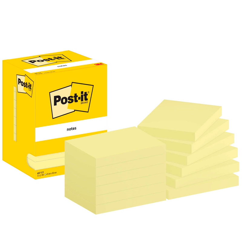 Post-it® Haftnotizen 657 gelb, 12 Blöcke