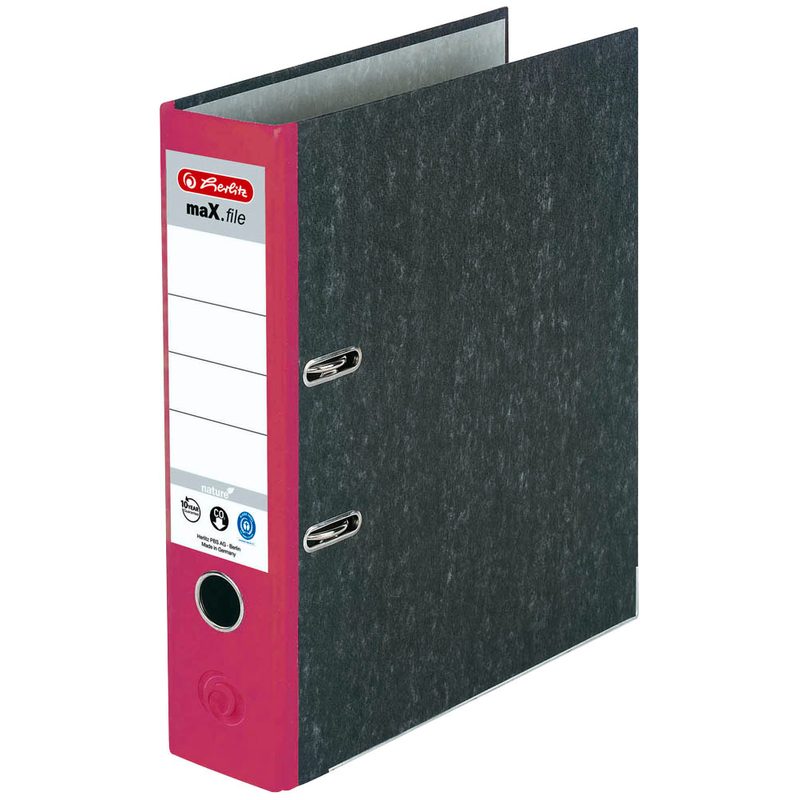 herlitz maX.file nature Ordner rot marmoriert Karton 8,0 cm DIN A4