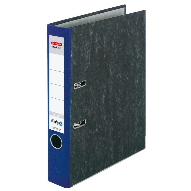 herlitz maX.file nature Ordner blau marmoriert Karton 5,0 cm DIN A4