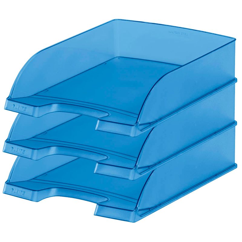 LEITZ Briefablage Plus blau-transparent