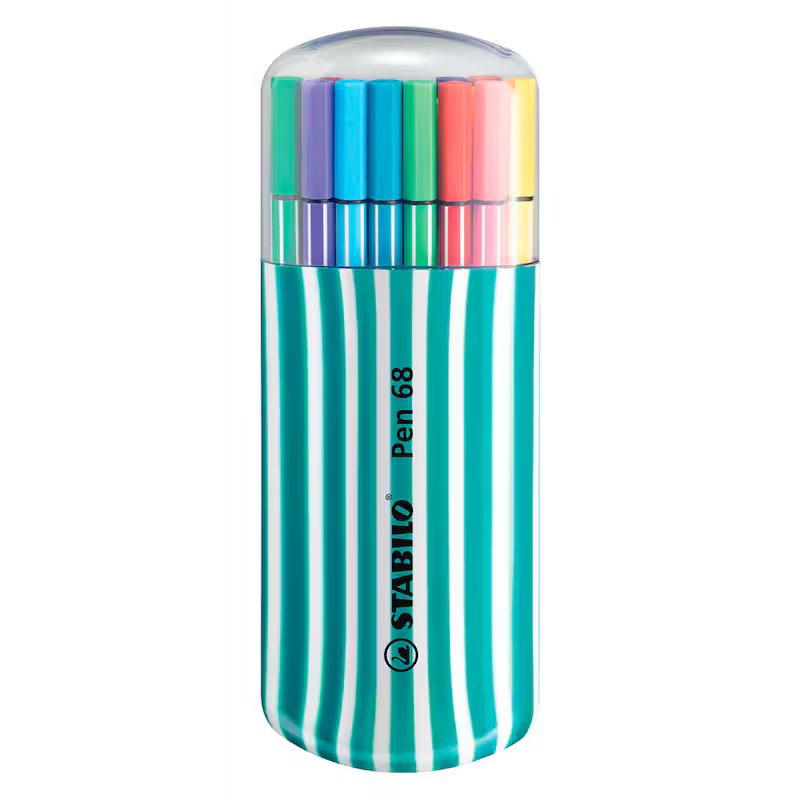 STABILO Pen 68 Zebrui Filzstifte farbsortiert, 20 St.