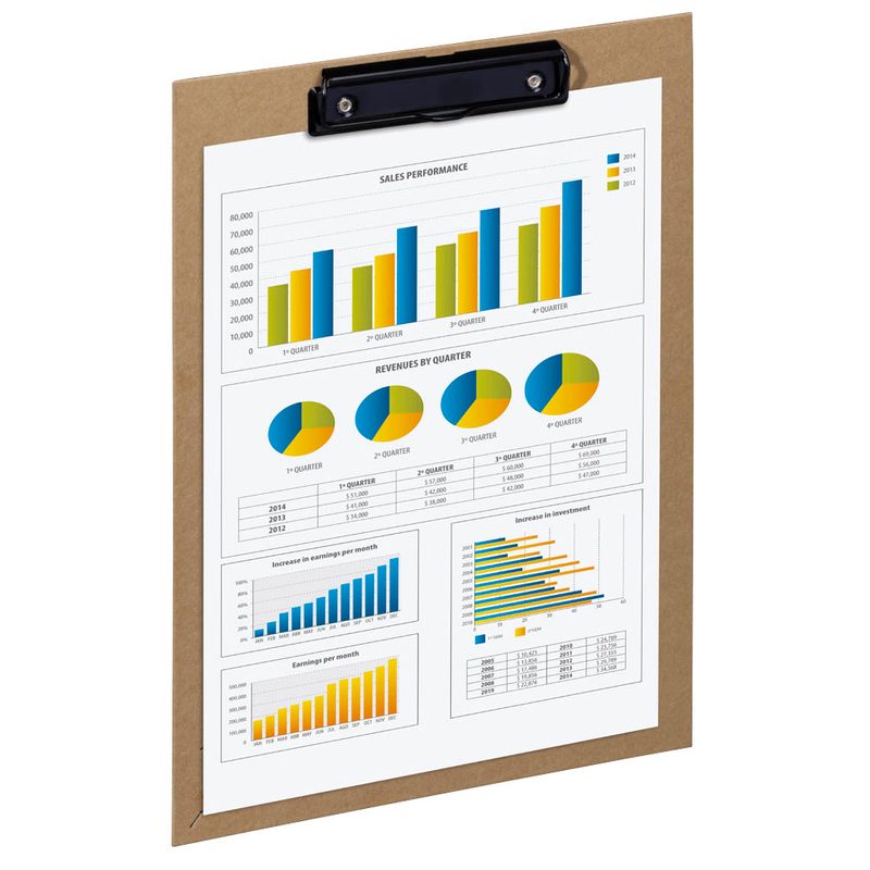 PAGNA Klemmbrett Pur 44009-11 DIN A4 hellbraun Karton