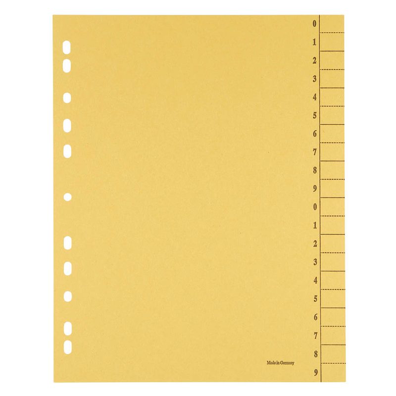 Trennblätter 0-9 gelb, 100 St.