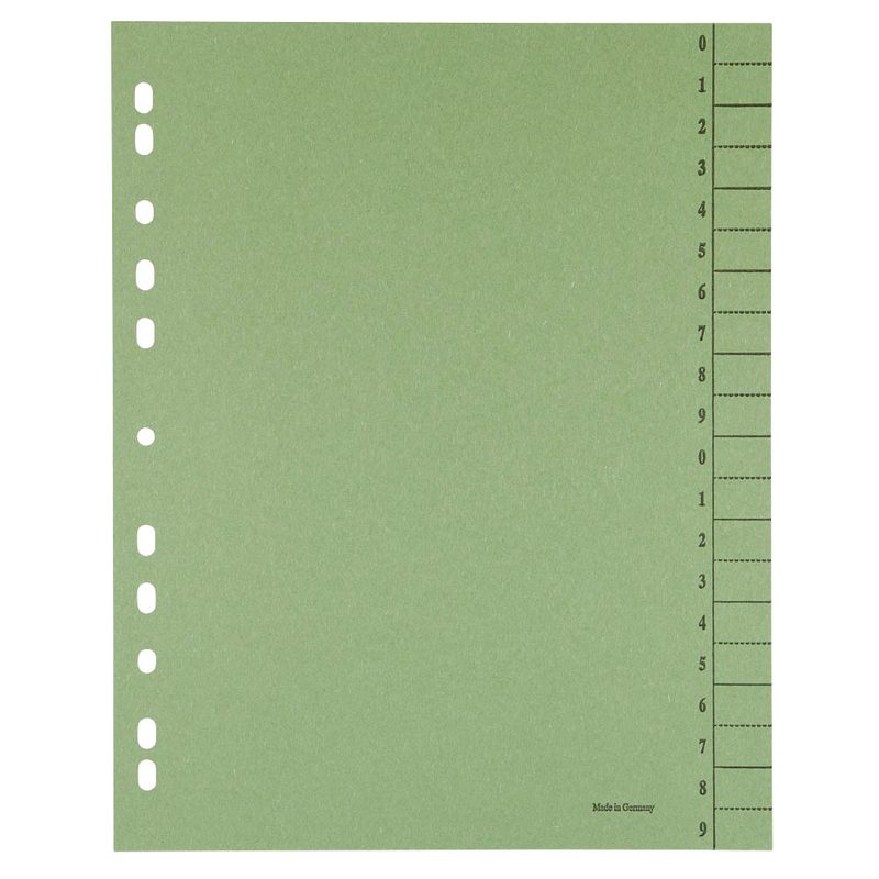 Trennblätter 0-9 grün, 100 St.