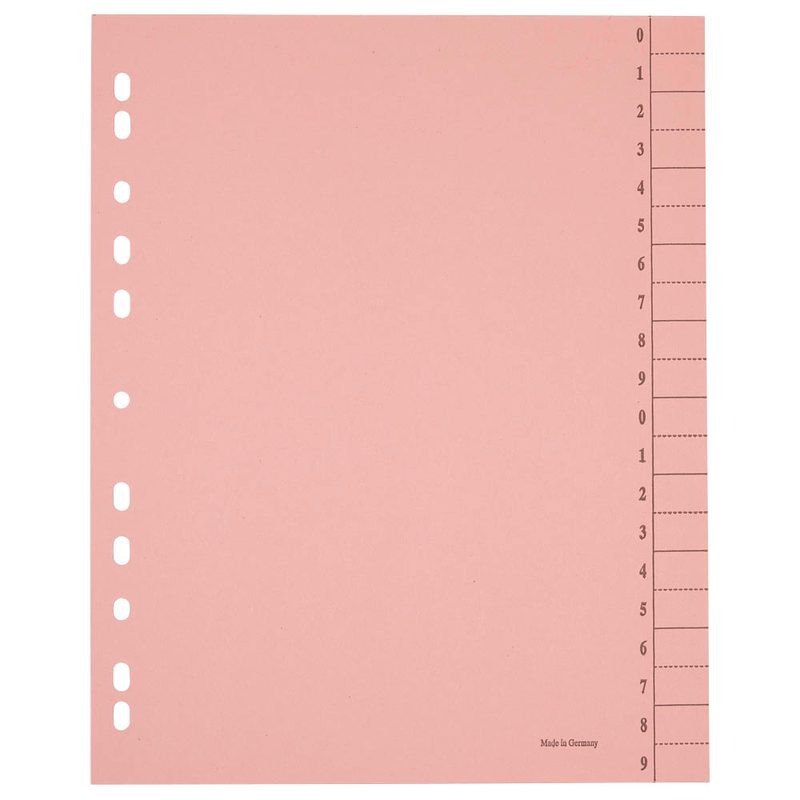 Trennblätter 0-9 rosa, 100 St.