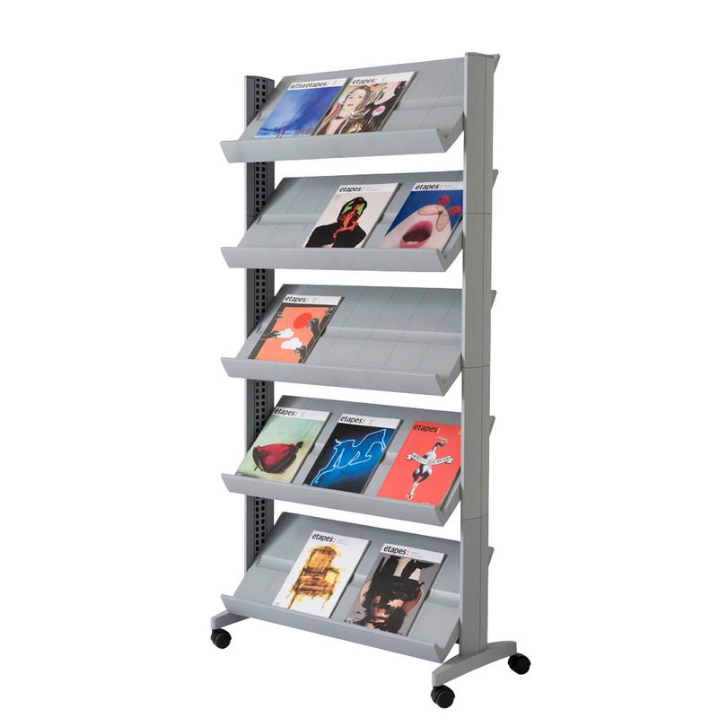 PAPERFLOW Prospektregal silber DIN A4