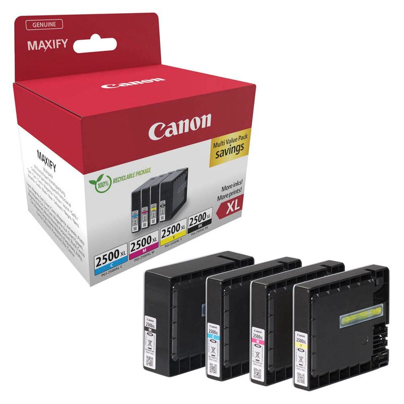 Canon PGI-2500 XL BK/C/M/Y  schwarz, cyan, magenta, gelb Druckerpatronen, 4er-Set
