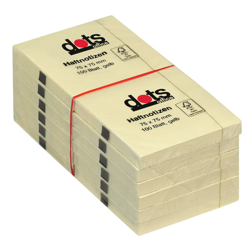 dots Haftnotizen gelb, 12 Blöcke