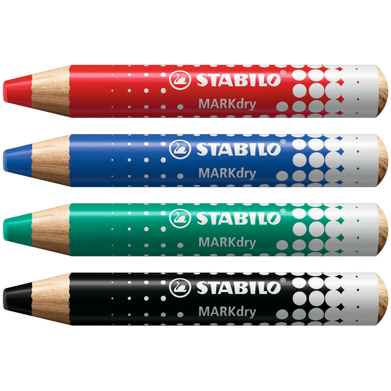 STABILO MARKdry Whiteboard- und Flipchart-Marker farbsortiert 1,0 - 10,0 mm, 4 St.