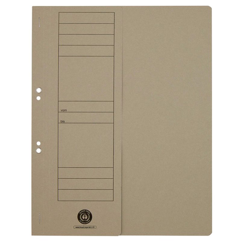 Ösenhefter Karton grau DIN A4, halber Deckel, 20 St.