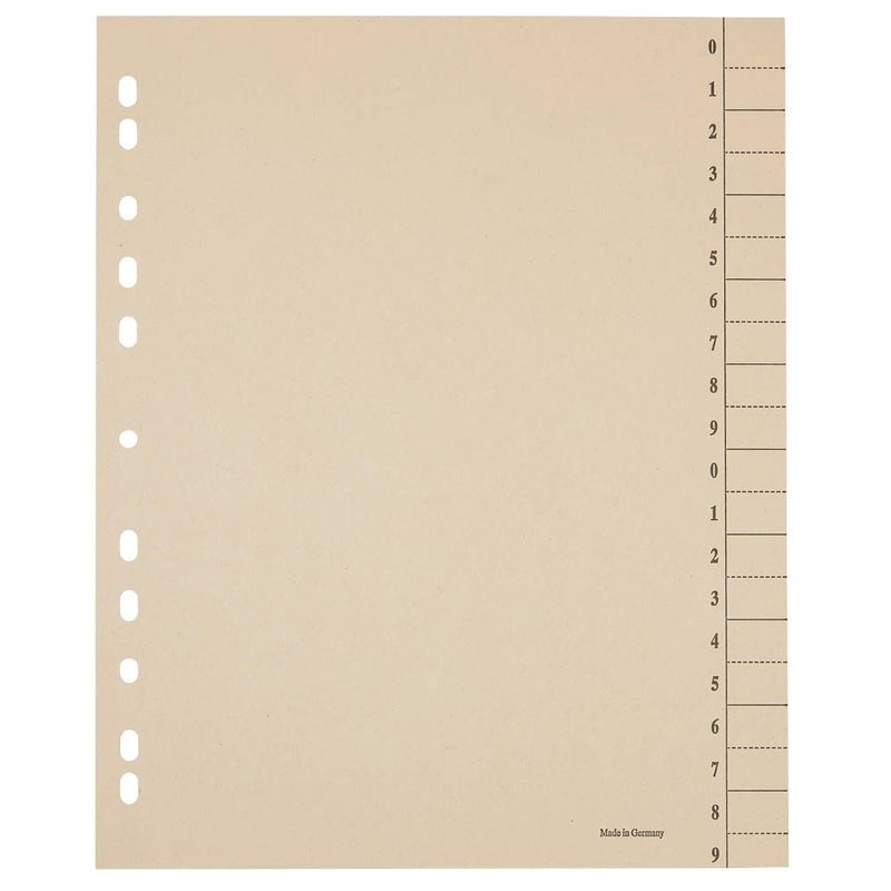 Trennblätter 0-9 chamois, 100 St.