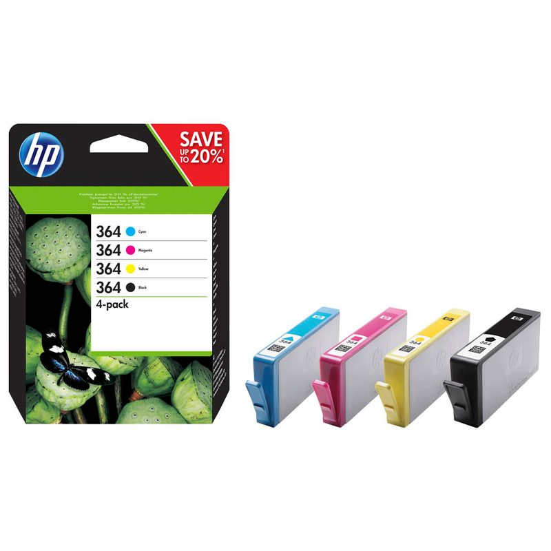 HP 364 (N9J73AE) schwarz, cyan, magenta, gelb Druckerpatronen, 4er-Set
