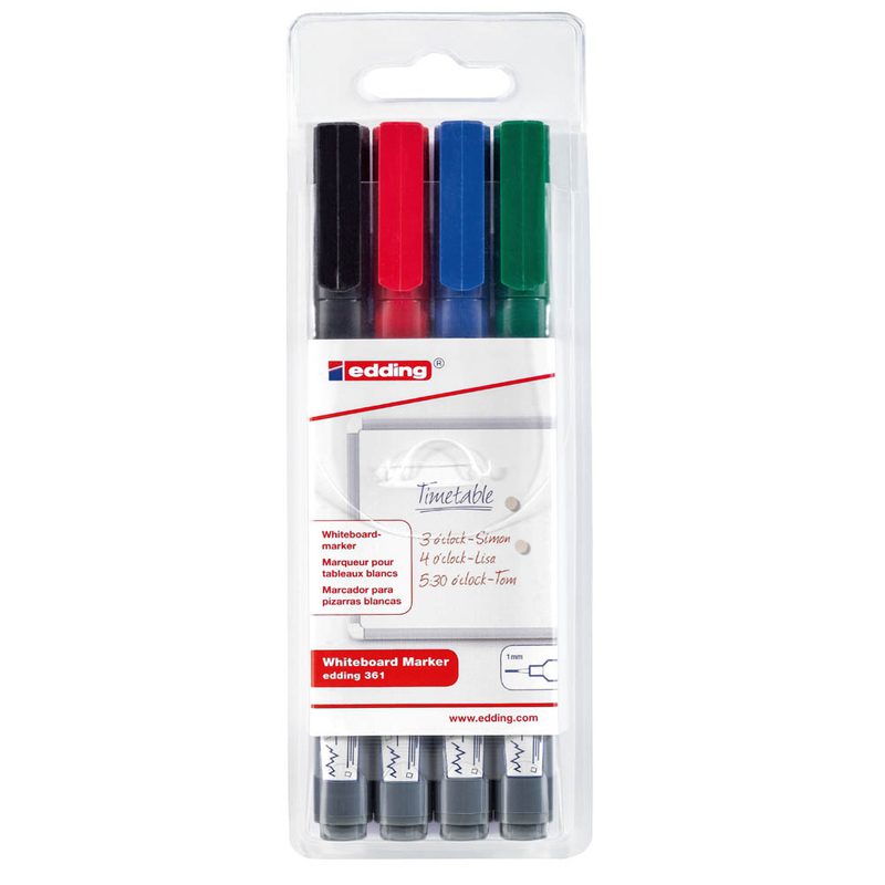 edding 361 Whiteboard-Marker farbsortiert 1,0 mm, 4 St.