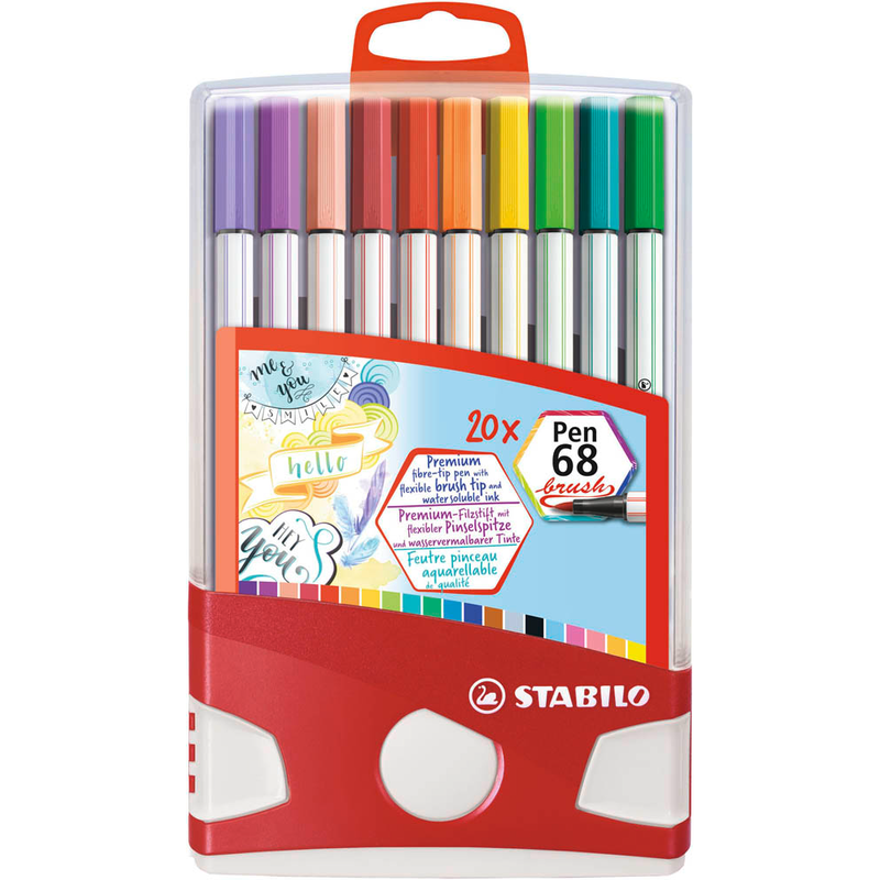 STABILO Pen 68 brush Brush-Pens farbsortiert, 20 St.