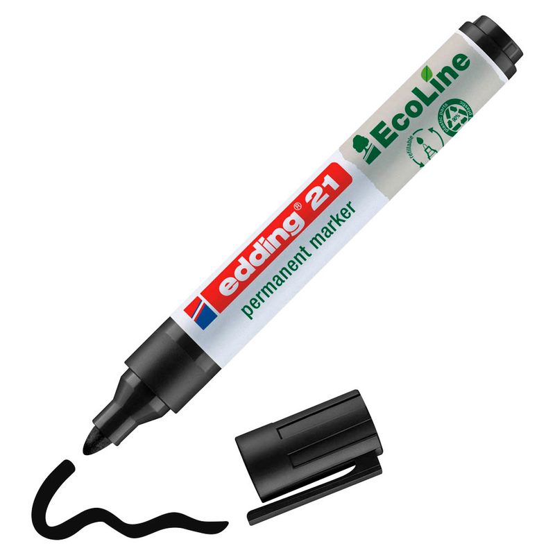 edding 21 EcoLine Permanentmarker schwarz 1,5 - 3,0 mm, 10 St.