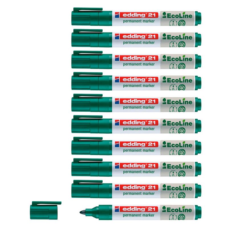 edding 21 EcoLine Permanentmarker grün 1,5 - 3,0 mm, 10 St.