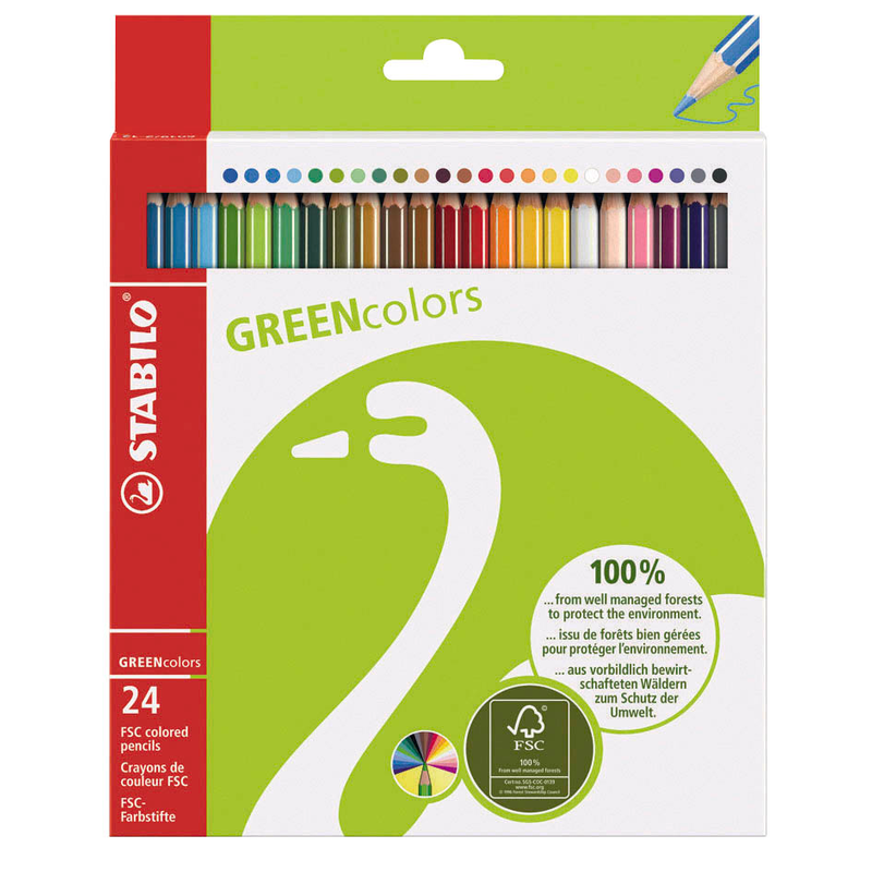STABILO GREENcolors Buntstifte farbsortiert, 24 St.