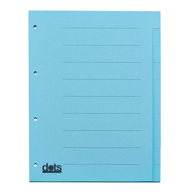 dots Ordnerregister Vollformat blanko blau 10-teilig, 5 Satz