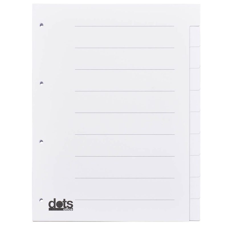 dots Ordnerregister Vollformat blanko weiß 10-teilig, 5 Satz