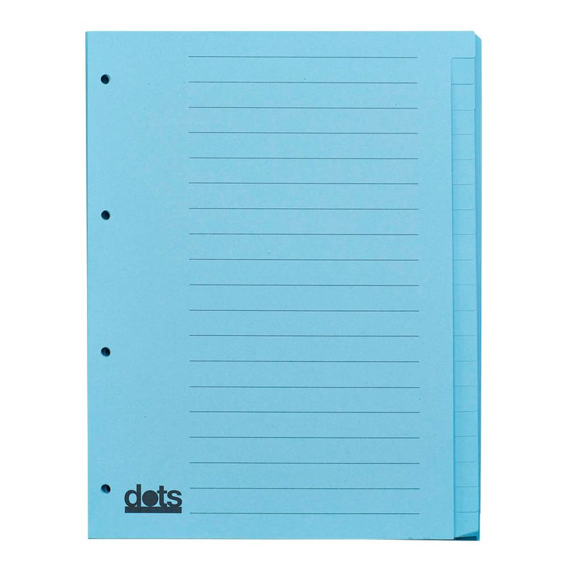 dots Ordnerregister Vollformat blanko blau 20-teilig, 5 Satz