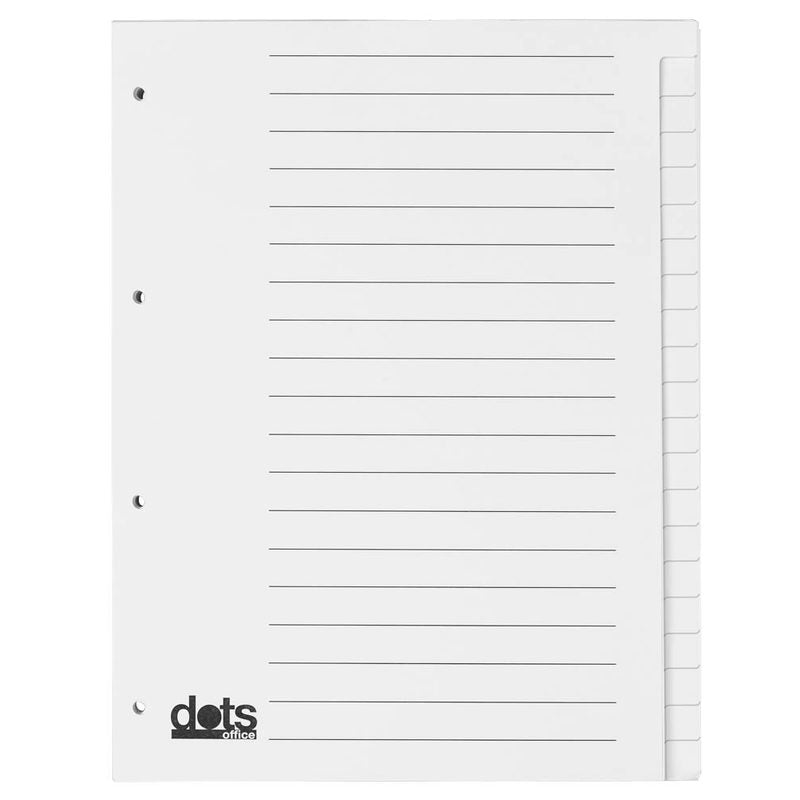 dots Ordnerregister Vollformat blanko weiß 20-teilig, 5 Satz