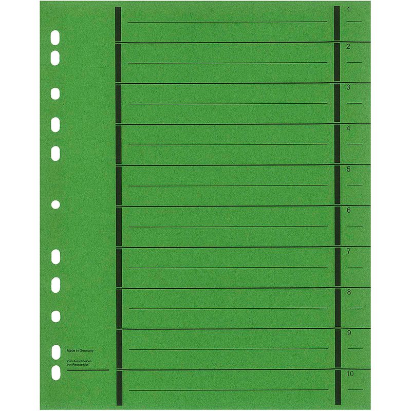 Wekre Trennblätter 1-10 grün, 50 St.