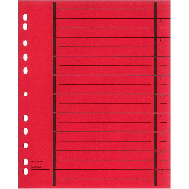 Wekre Trennblätter 1-10 rot, 50 St.