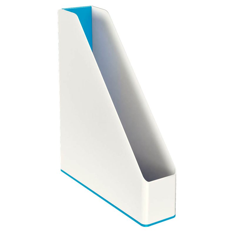 LEITZ Stehsammler WOW Duo Colour 53621036 perlweiß/blau Kunststoff, DIN A4