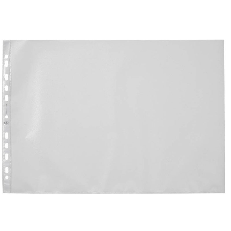 25 OXFORD Prospekthüllen DIN A3 quer transparent genarbt 0,09 mm