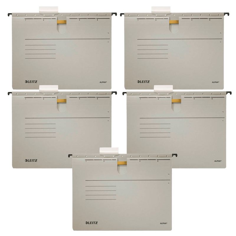 5 LEITZ Hängehefter ALPHA® 1984 Karton grau 1 x kaufmännische Heftung