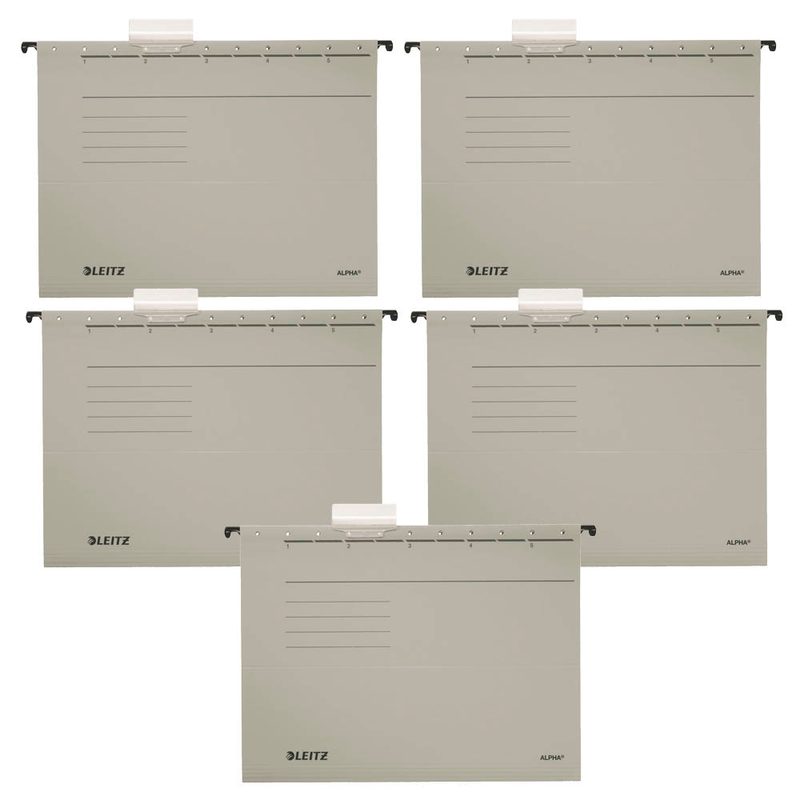 5 LEITZ Hängemappen ALPHA® 1985 grau
