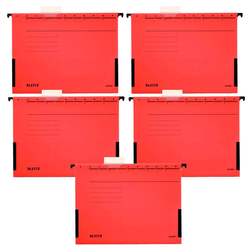 5 LEITZ Hängetaschen ALPHA® 1986 rot