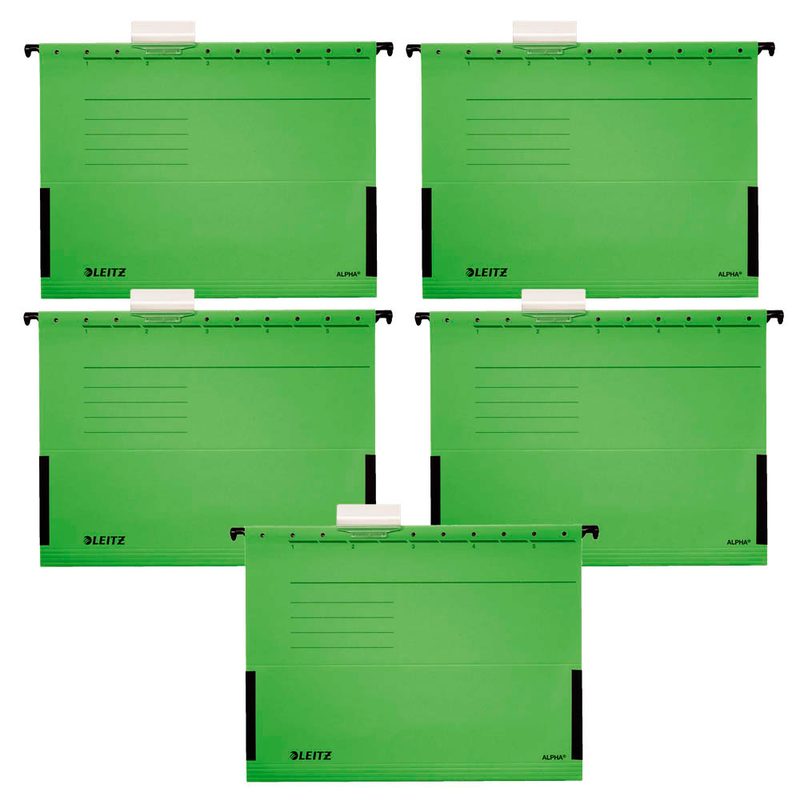 5 LEITZ Hängetaschen ALPHA® 1986 grün