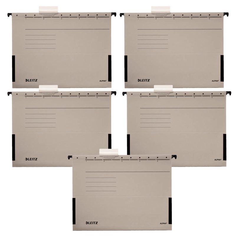 5 LEITZ Hängetaschen ALPHA® 1986 grau