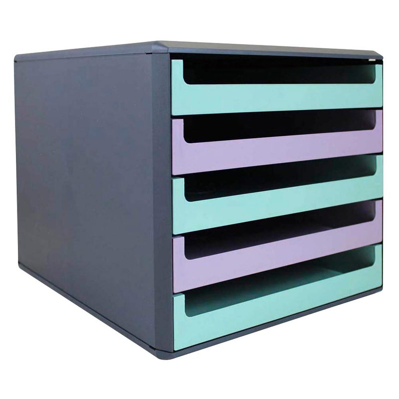 M&M Schubladenbox  minze, lavendel 30057675BE, DIN A4 mit 5 Schubladen