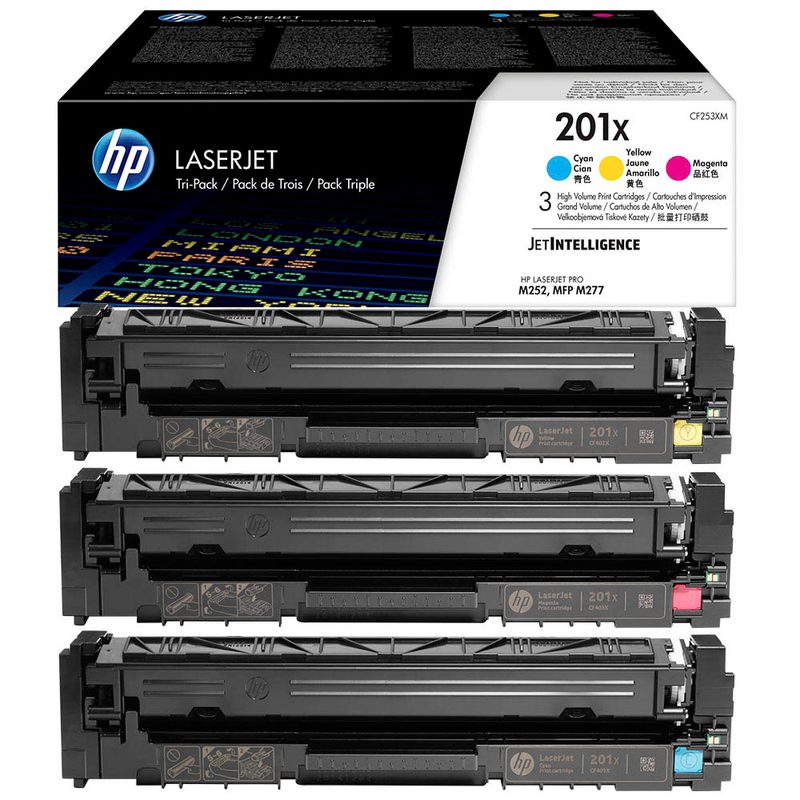 HP 201X (CF253XM) cyan, magenta, gelb Tonerkartuschen, 3er-Set