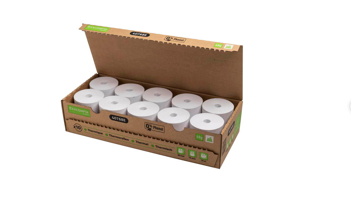Exacompta Thermorollen 8,0 cm x 76,0 m, 10 Rollen