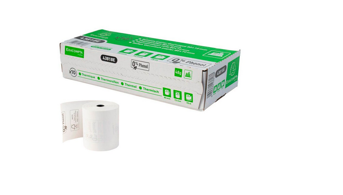 Exacompta Thermorollen 8,0 cm x 76,0 m, 10 Rollen