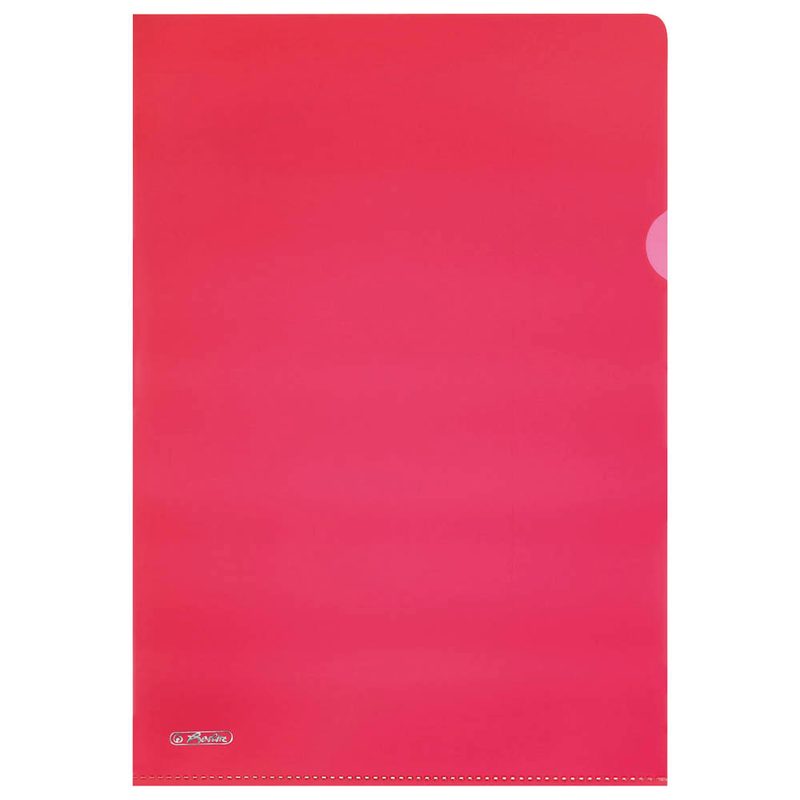 10 herlitz Sichthüllen Aktenhülle DIN A4 rot genarbt 0,19 mm