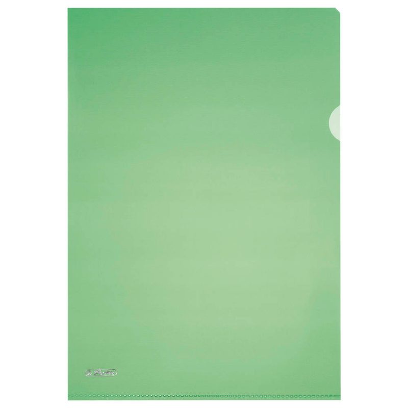10 herlitz Sichthüllen Aktenhülle DIN A4 grün genarbt 0,19 mm