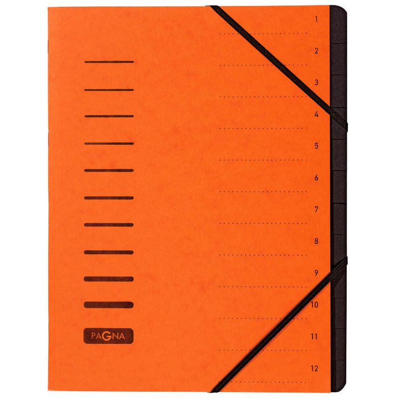 PAGNA Ordnungsmappe 12 Fächer orange