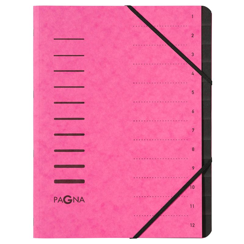 PAGNA Ordnungsmappe 12 Fächer rosa