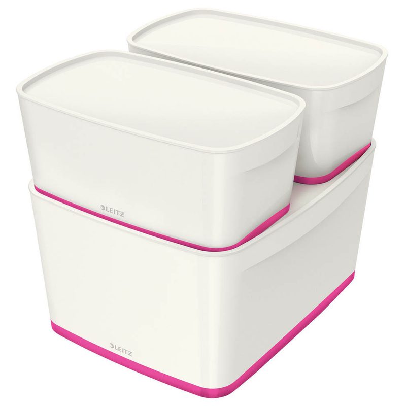 LEITZ MyBox Aufbewahrungsbox 5,0 l perlweiß/pink 31,8 x 19,1 x 12,8 cm