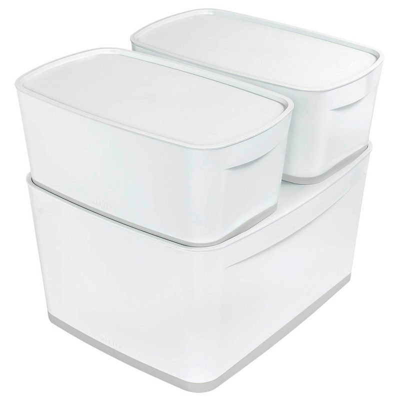 LEITZ MyBox Aufbewahrungsbox 18,0 l perlweiß/grau 38,5 x 31,8 x 19,8 cm